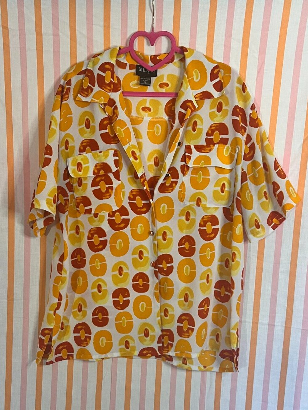 Vintage Abstract Pattern Button Up
